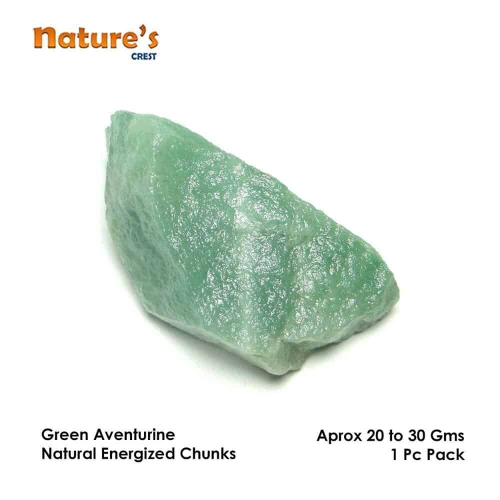 Nature's Crest - Green Aventurine Natural Raw Rough Chunks - Green Aventurine Chunks 1 Pc Vector 20 30 Gms
