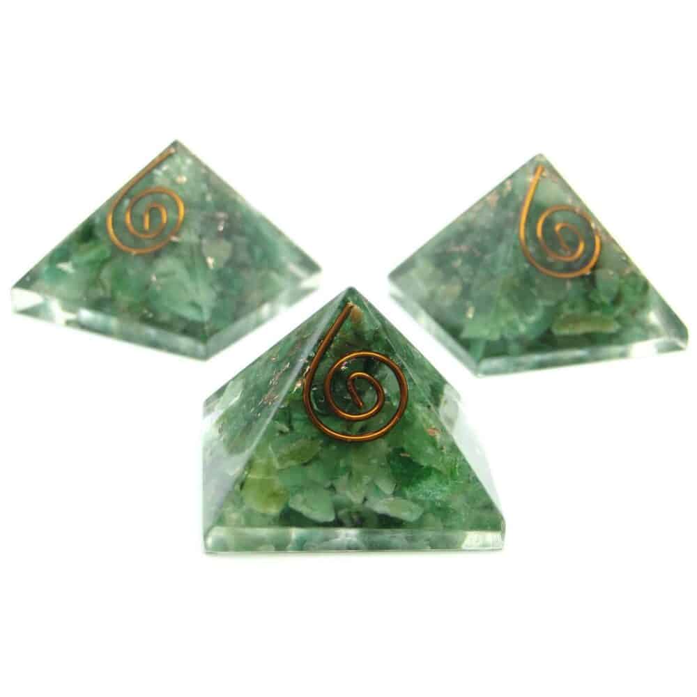 Nature's Crest - Green Aventurine Orgone Pyramid - Green Aventurine Orgone Pyramids Multiple