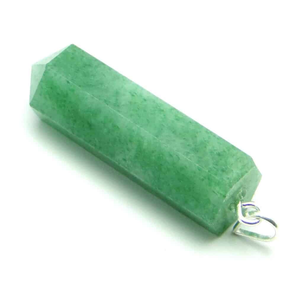 Nature's Crest - Green Aventurine Pencil Pendant - Green Aventurine Pencil Pendant Back