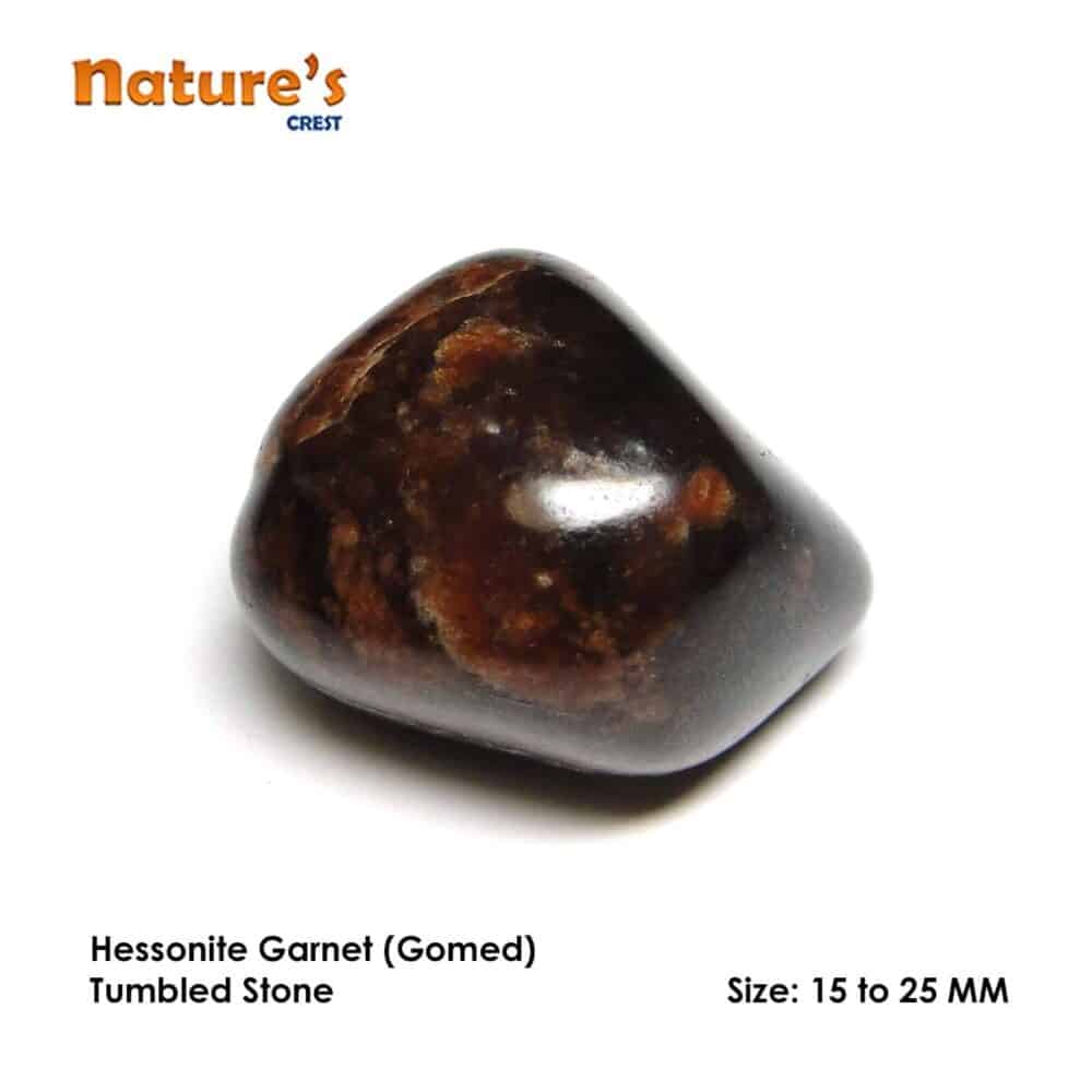 Nature's Crest - Hessonite Garnet (Gomed) Tumbled Pebble Stones - Hessonite Garnet Tumbled Stone