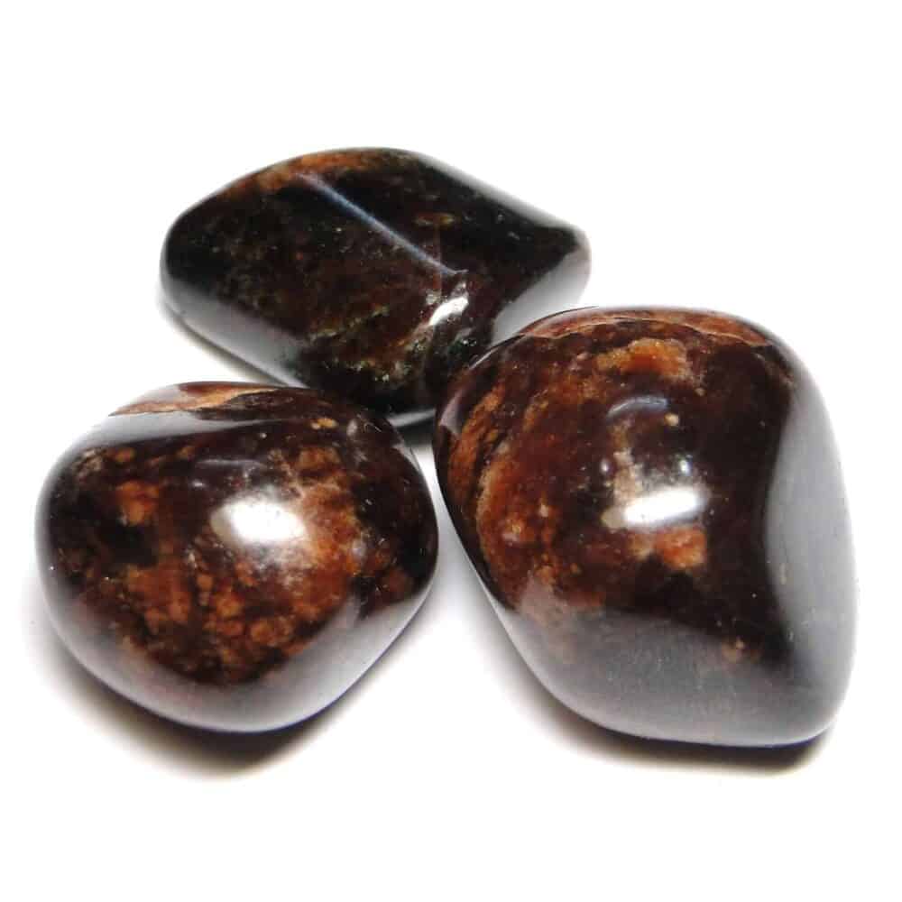 Nature's Crest - Hessonite Garnet (Gomed) Tumbled Pebble Stones - Hessonite Garnet Tumbled Stone 3 Pc