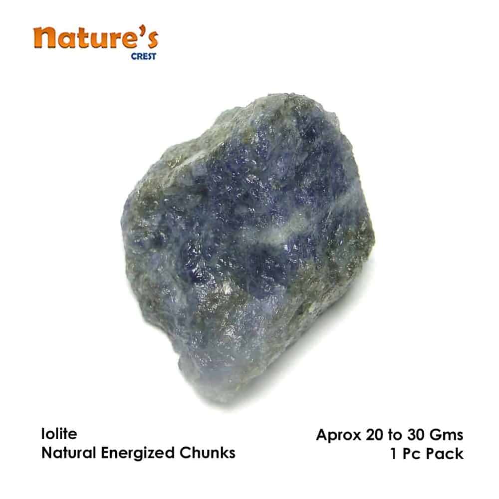 Nature's Crest - Iolite Natural Raw Rough Chunks - Iolite 1 Pc Vector 20 30 Gms
