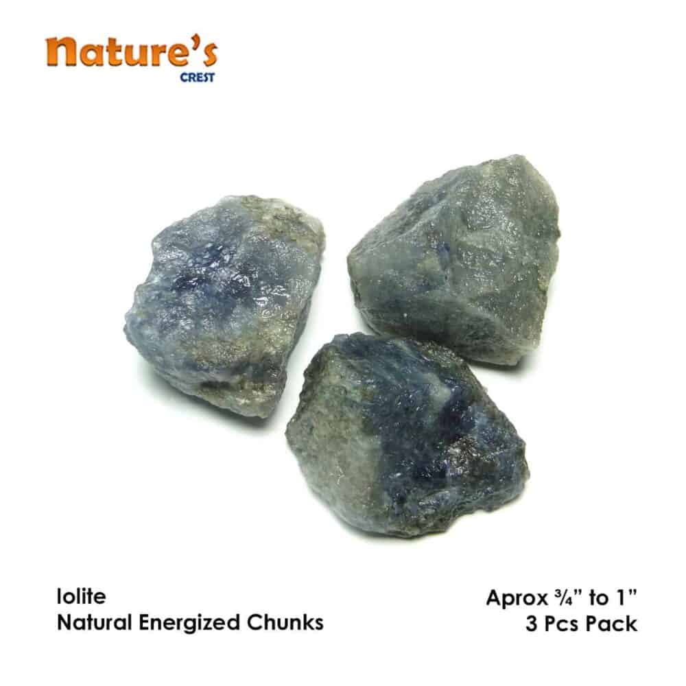 Nature's Crest - Iolite Natural Raw Rough Chunks - Iolite 3 Pc Vector