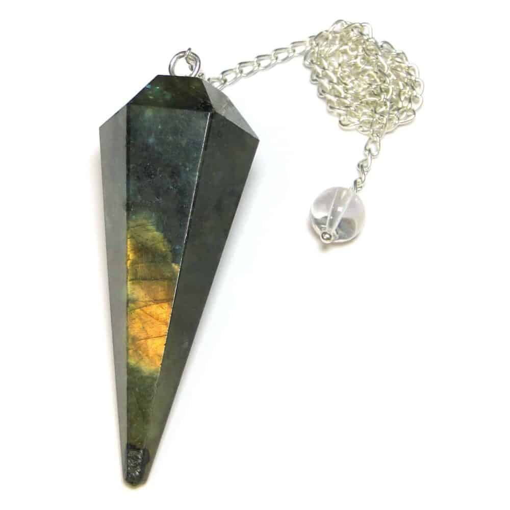 Nature's Crest - Labradorite Faceted Dowsing Pendulum - Labradorite Pendulum