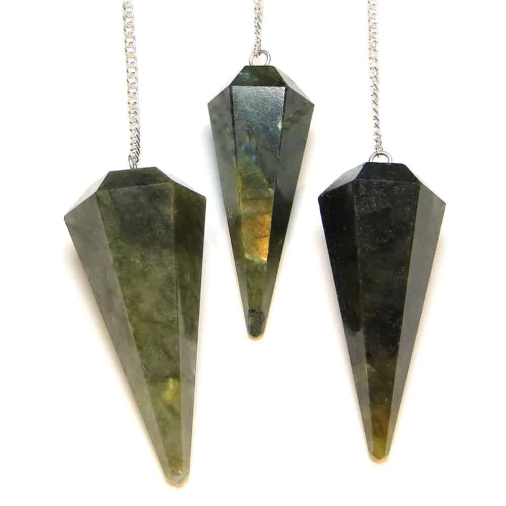 Nature's Crest - Labradorite Faceted Dowsing Pendulum - Labradorite Pendulum Multiple