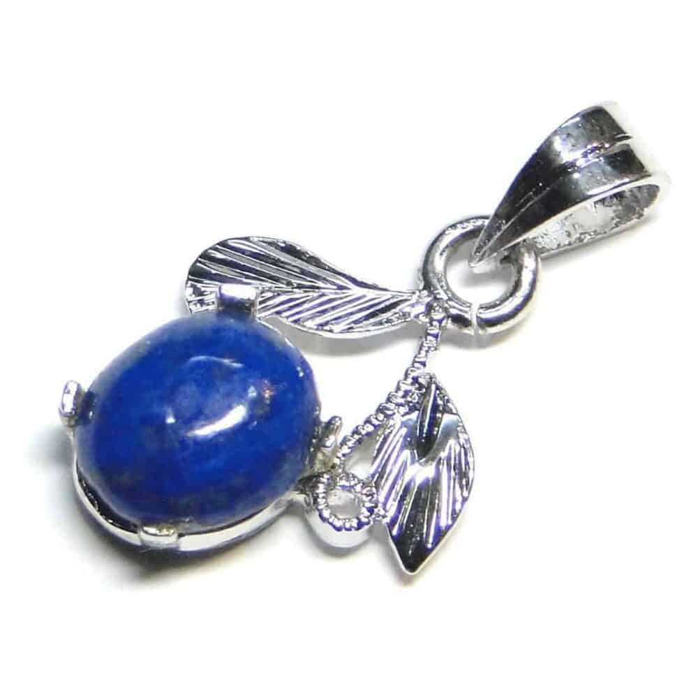 Nature's Crest - Lapis Sterling Silver Designer Leaf Pendant - Lapis Leaf Pendants