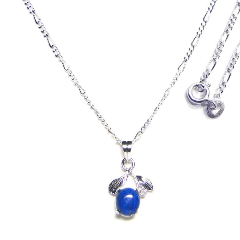 Lapis Sterling Silver Designer Leaf Pendant - Image 2