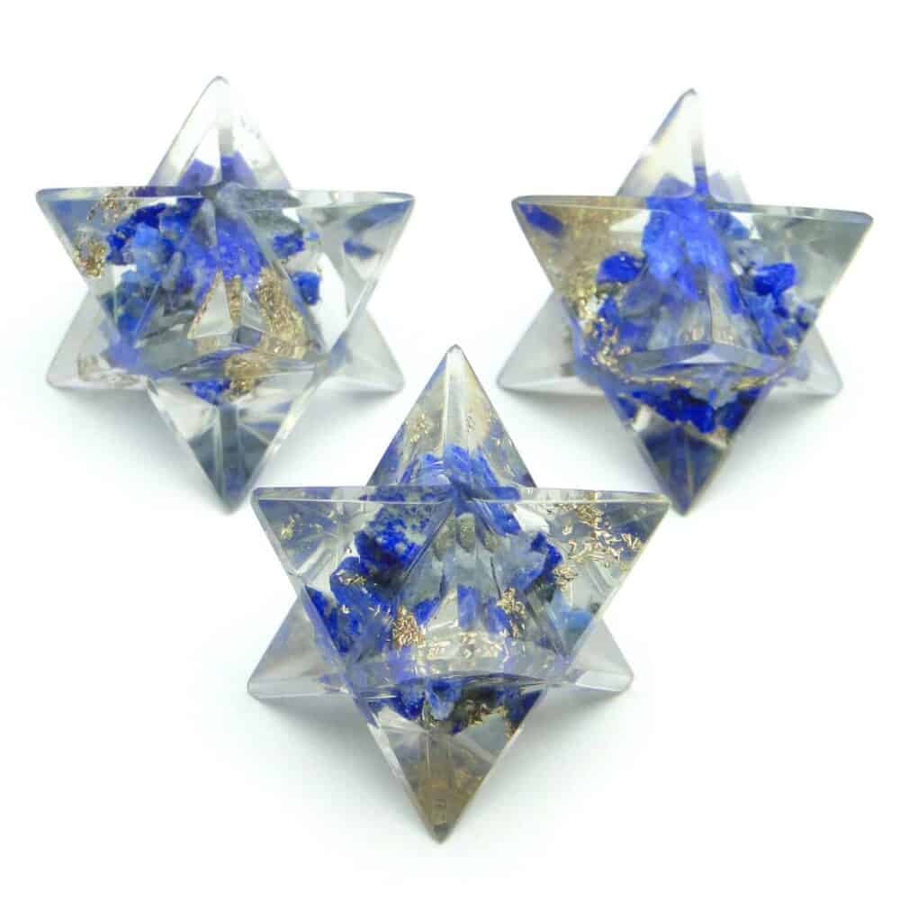 Nature's Crest - Lapis Lazuli Orgone 8 Point Merkaba Star - Lapis Orgone Merkaba Star Multiple
