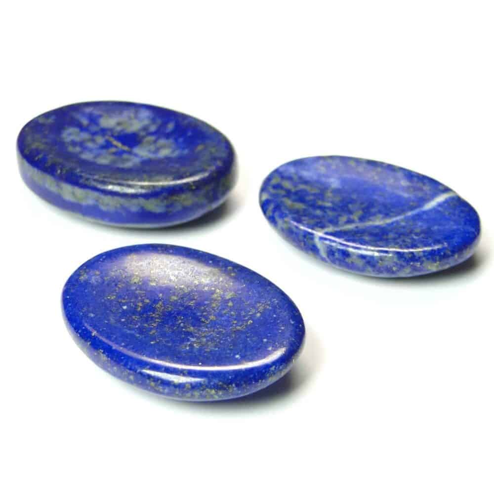 Nature's Crest - Lapis Lazuli Worry Stone Palm Stone Thumb Stone - Lapis Worry Stone Multiple