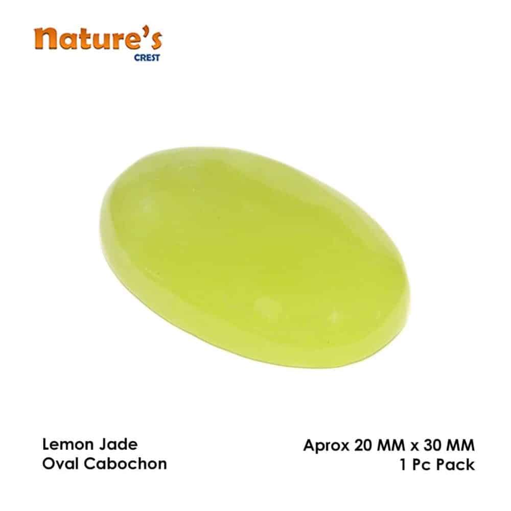 Nature's Crest - Lemon Jade Oval Cabochon - Lemon Jade Cabochon Vector