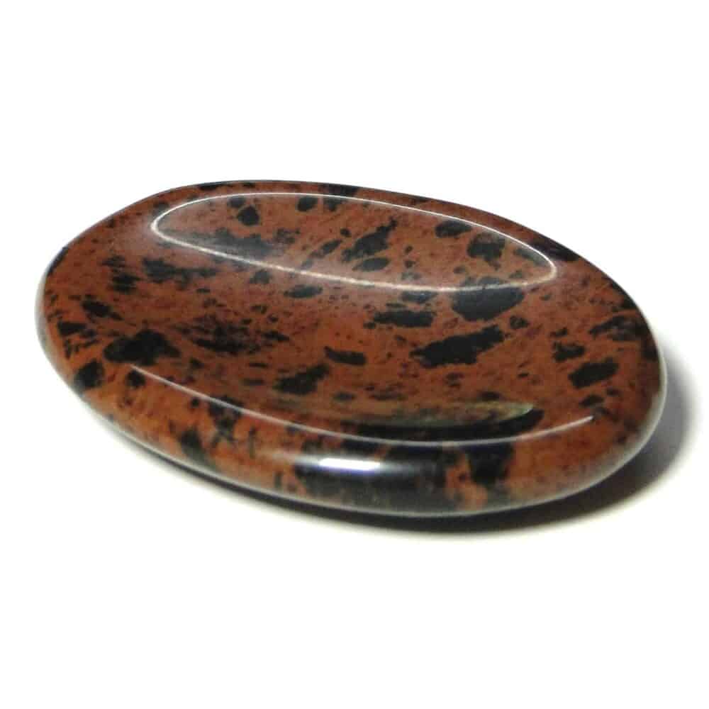 Nature's Crest - Mahogany Obsidian Worry Stone Palm Stone Thumb Stone - Mahagony Worry Stones