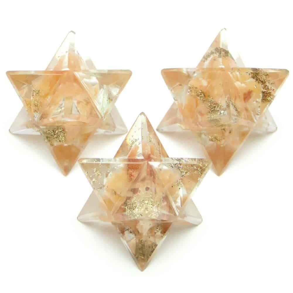 Nature's Crest - Orange Aventurine Orgone 8 Point Merkaba Star - Orange Aventurine Orgone Merkaba Star Multiple