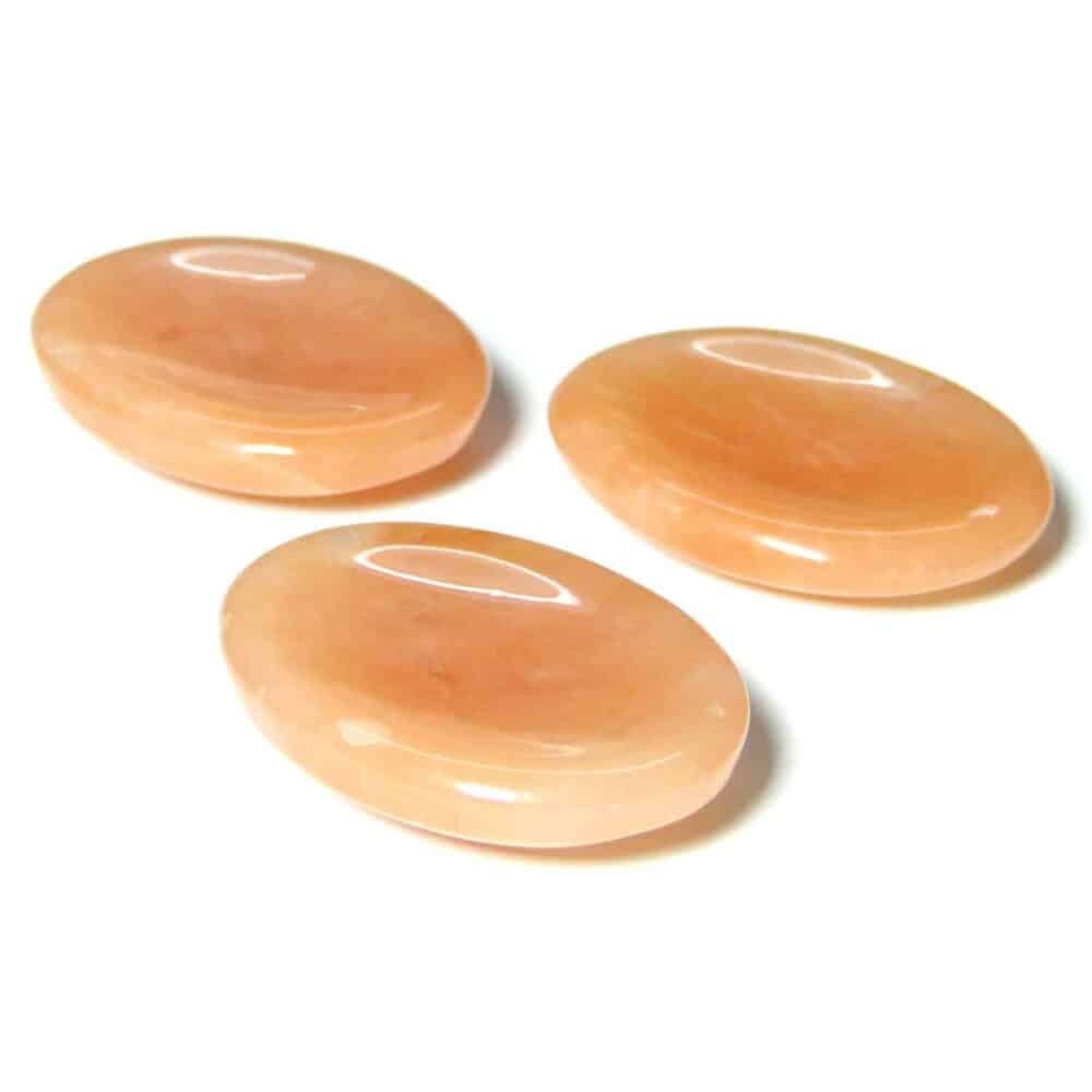 Nature's Crest - Orange Aventurine Worry Stone Palm Stone Thumb Stone - Orange Oventurine Worry Stones Multiple