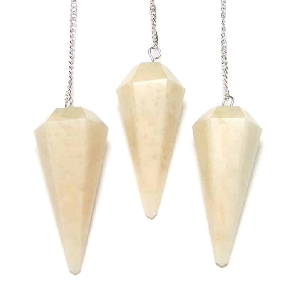 Nature's Crest - Peach Moonstone Faceted Dowsing Pendulum - Peach Moonstone Pendulum Multiple