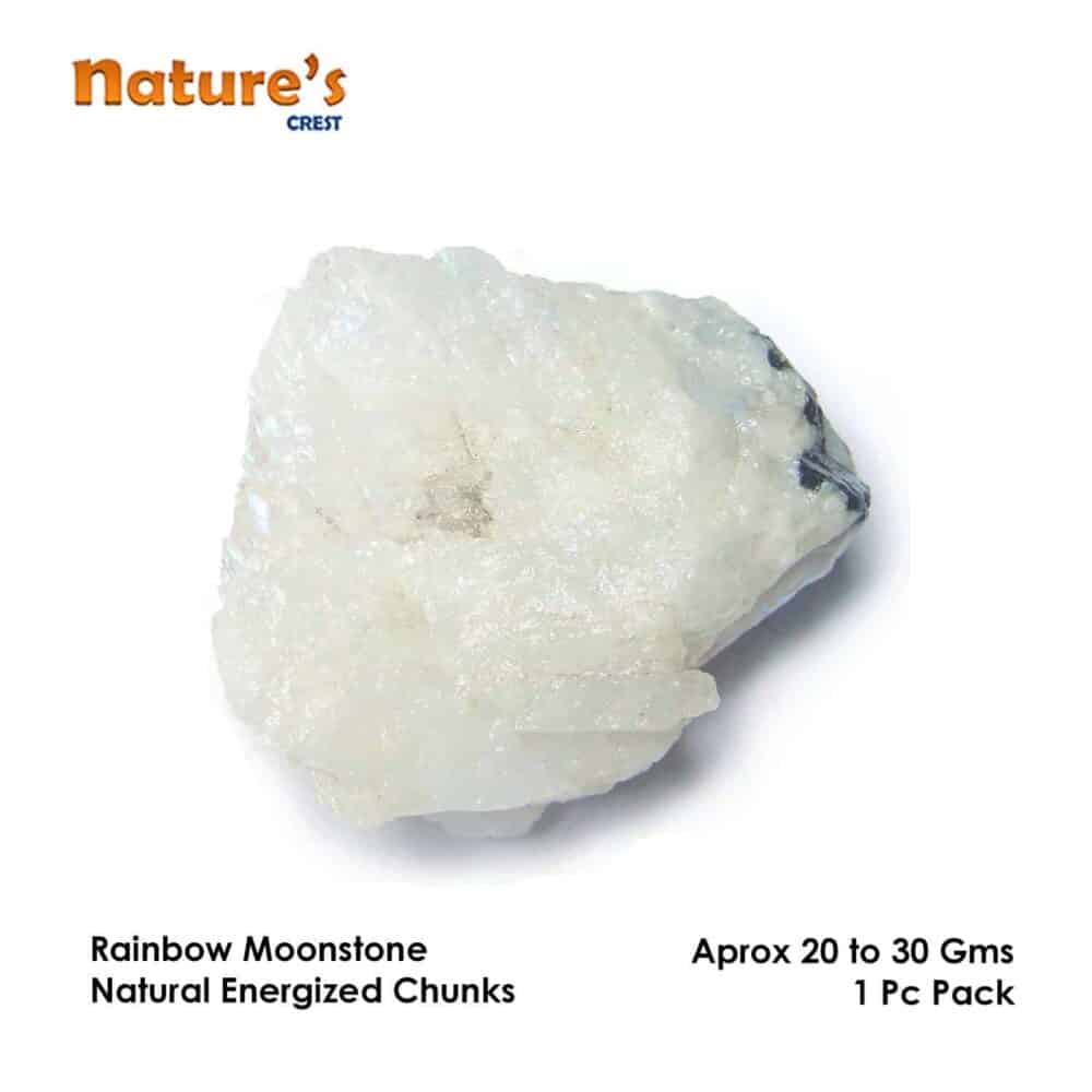 Nature's Crest - Rainbow Moonstone Natural Raw Rough Chunks - Rainbow Moonstone Chunks 1 Pc Vector 20 30 Gms