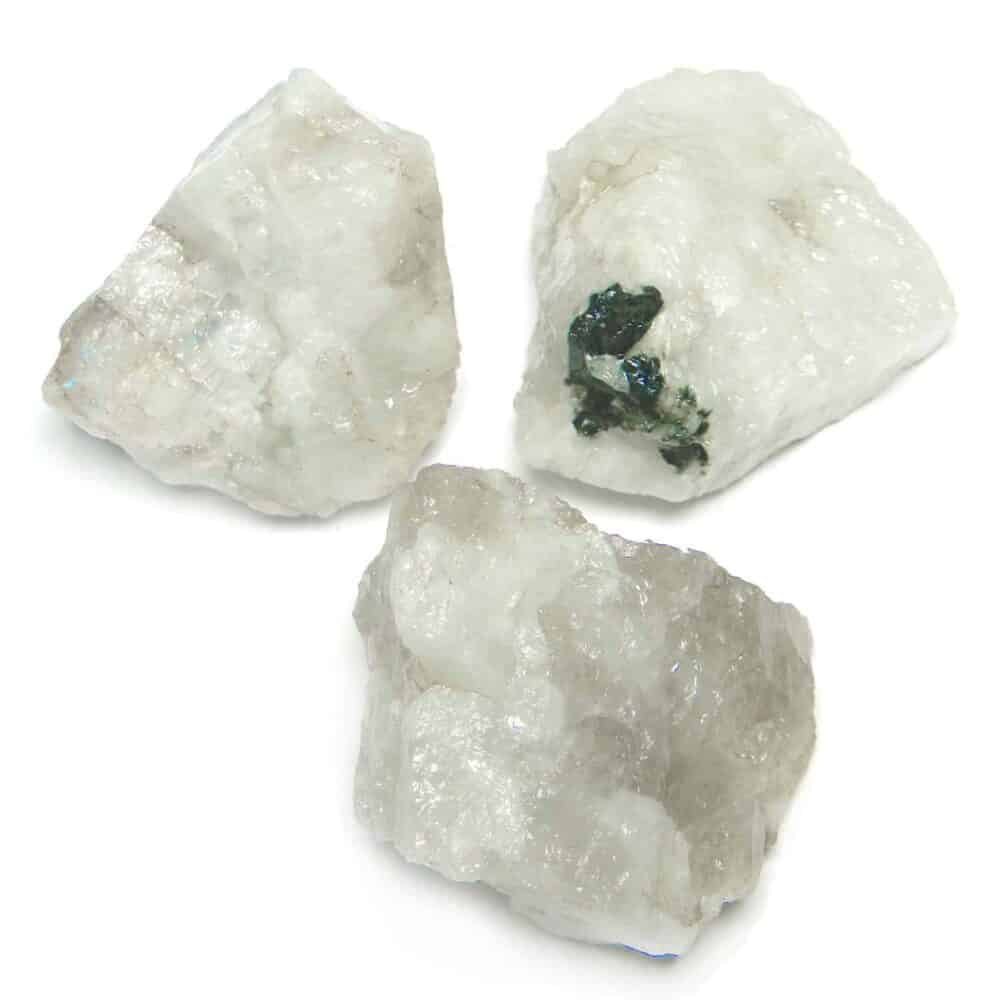 Nature's Crest - Rainbow Moonstone Natural Raw Rough Chunks - Rainbow Moonstone Rough Multiple