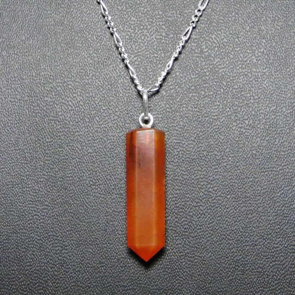 Nature's Crest - Red Carnelian Pencil Pendant - Red Carnelian Pencil Pendant Black