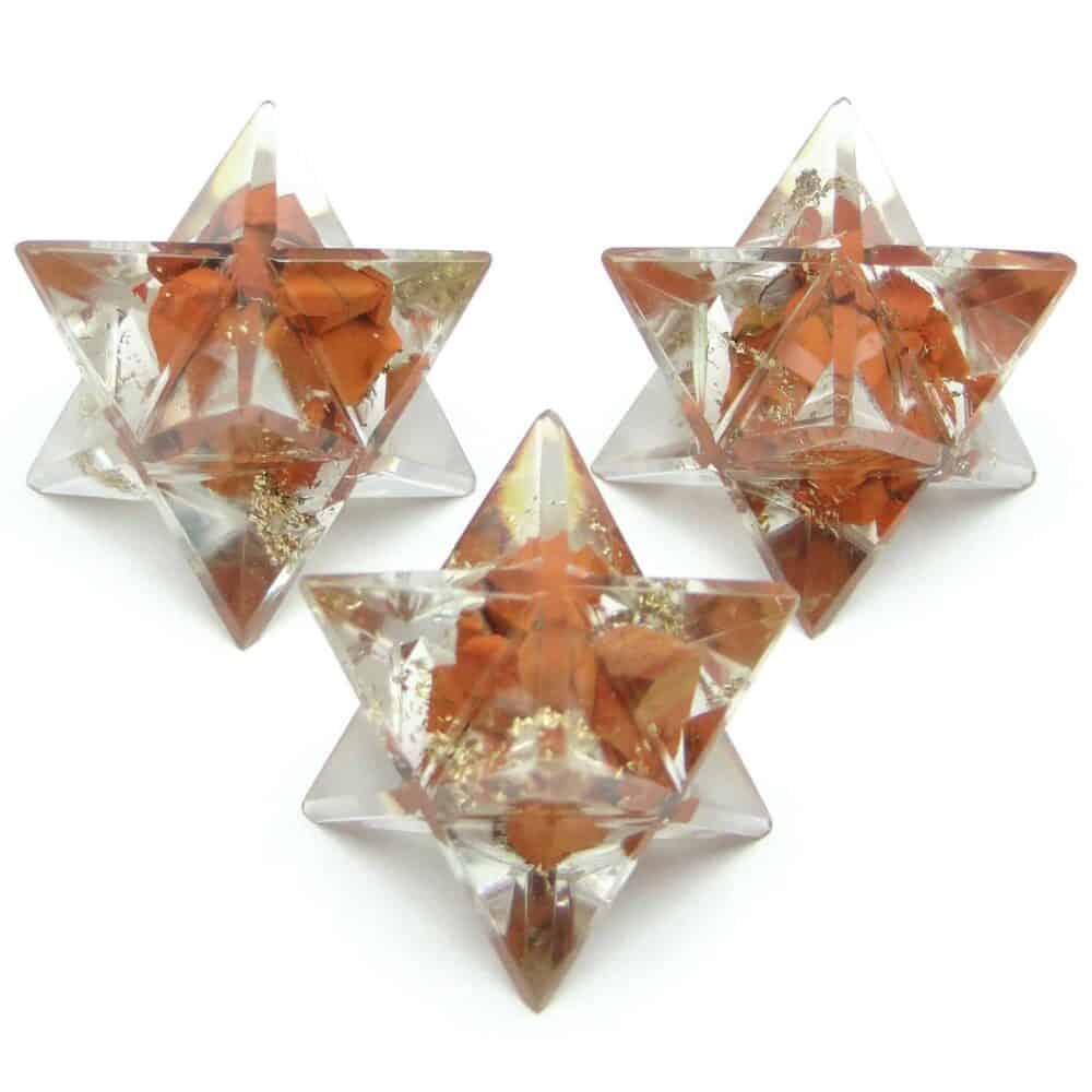 Nature's Crest - Red Jasper Orgone 8 Point Merkaba Star - Red Jasper Orgone Merkaba Star Multiple