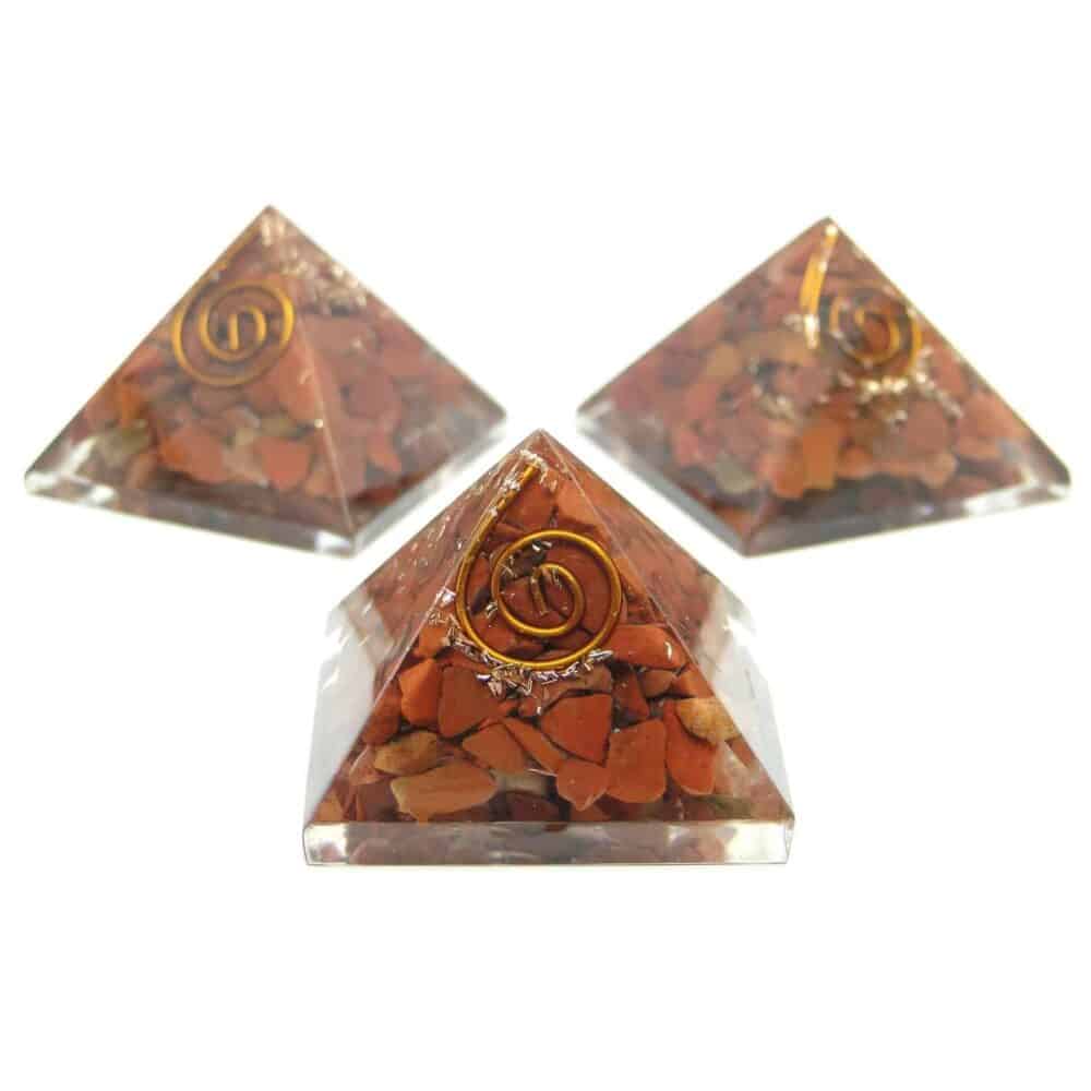 Nature's Crest - Red Jasper Orgone Pyramid - Red Jasper Orgone Pyramids Multiple