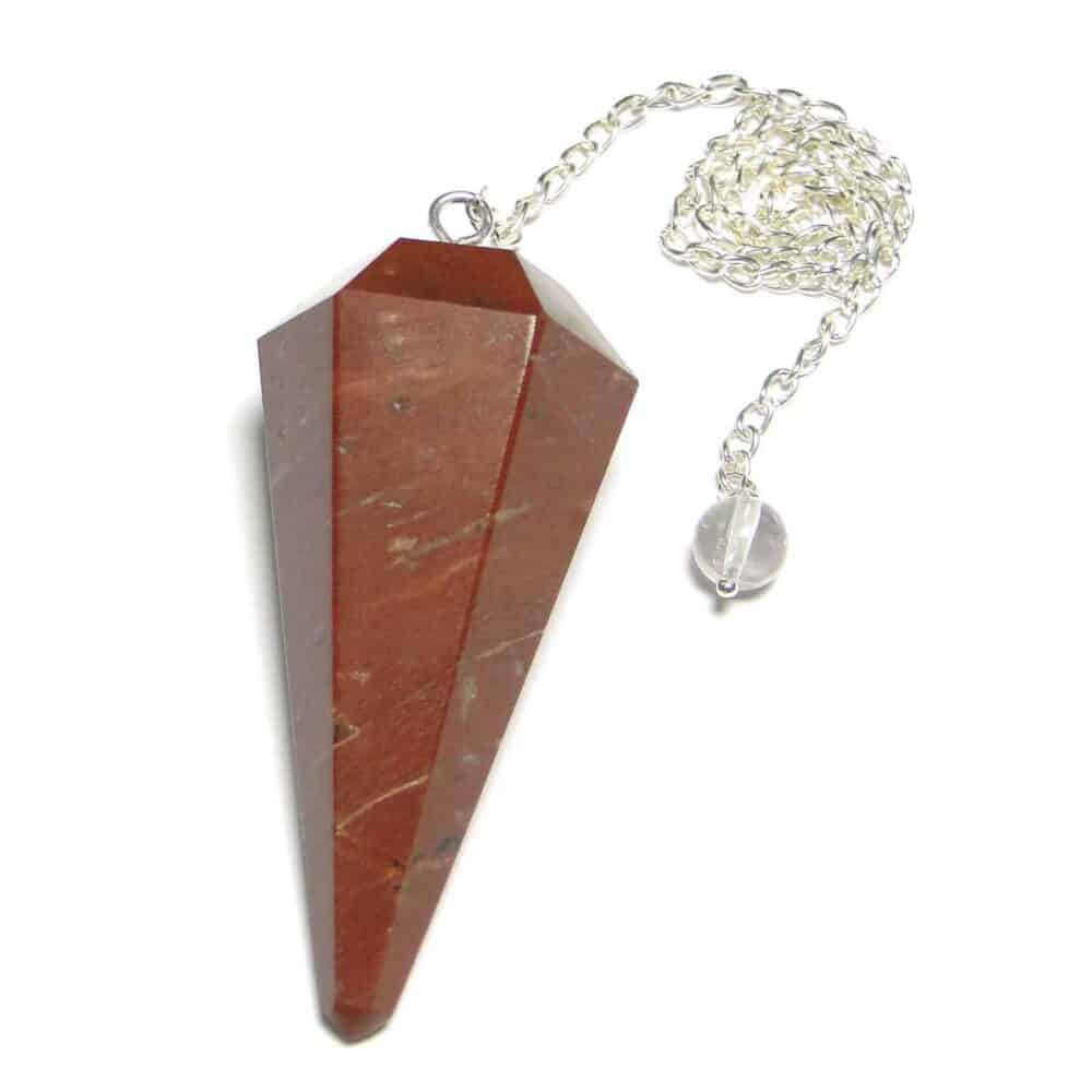 Nature's Crest - Red Jasper Faceted Dowsing Pendulum - Red Jasper Pendulum