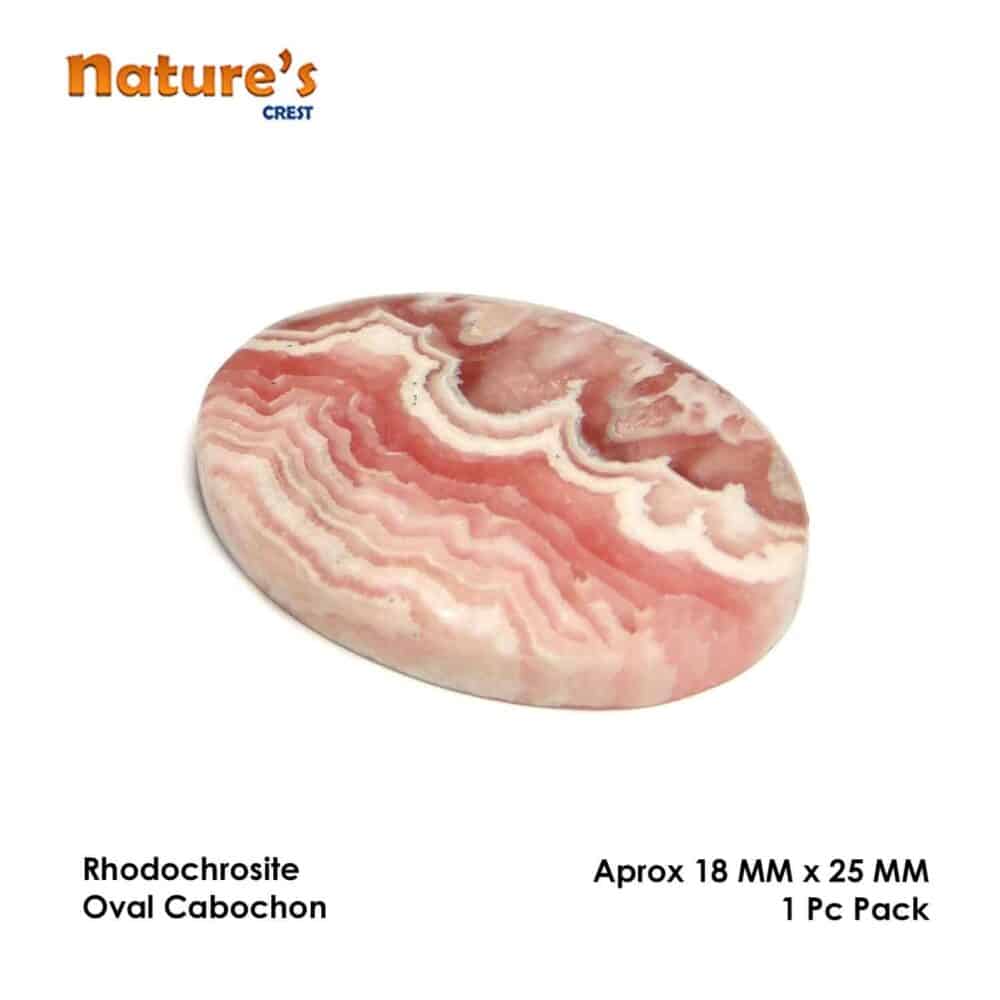 Nature's Crest - Rhodochrosite Oval Cabochon - Rhodochrosite Cabochon Vector