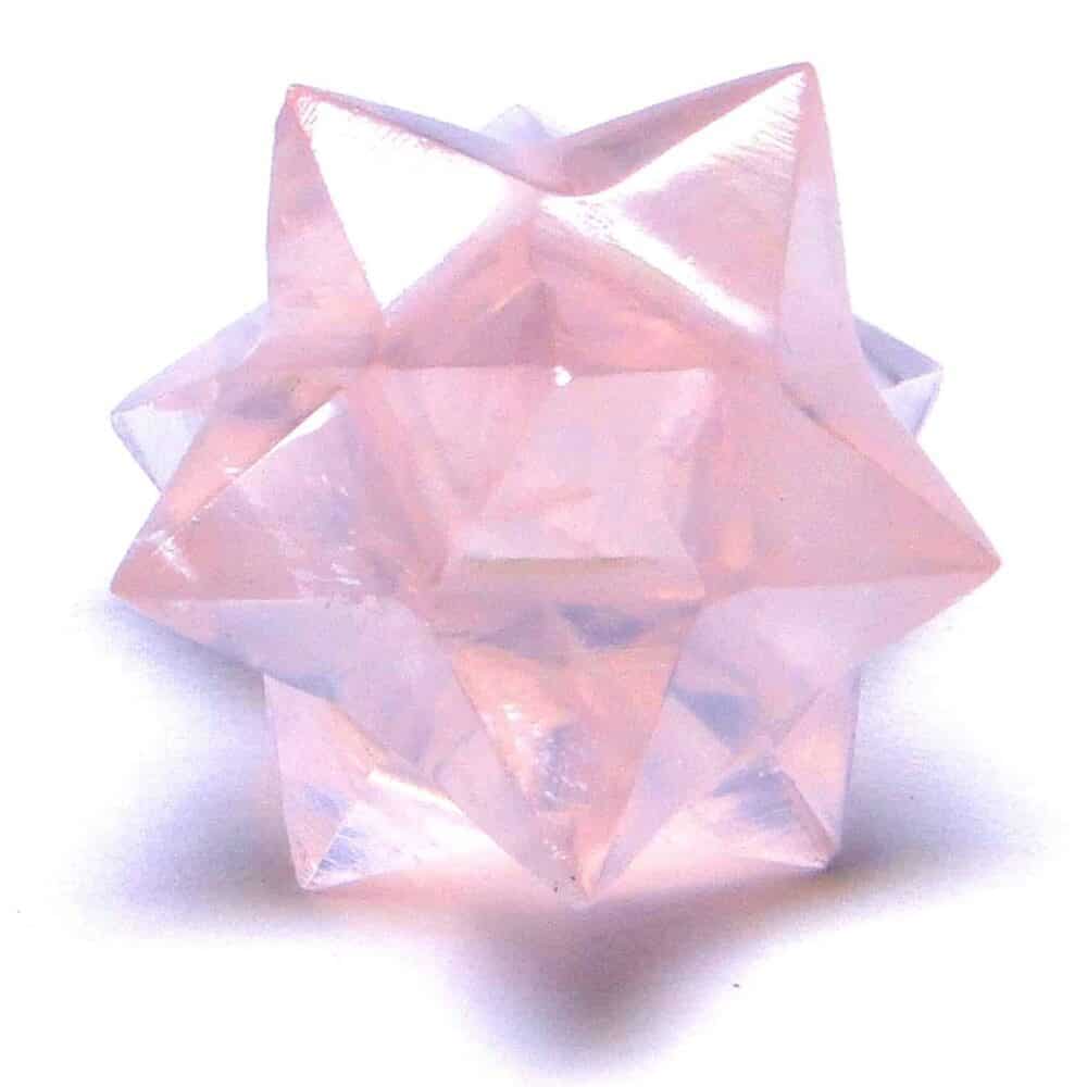 Nature's Crest - Rose Quartz 12 Point Merkaba Star - Rose Quartz 12 Points Merkaba Stars