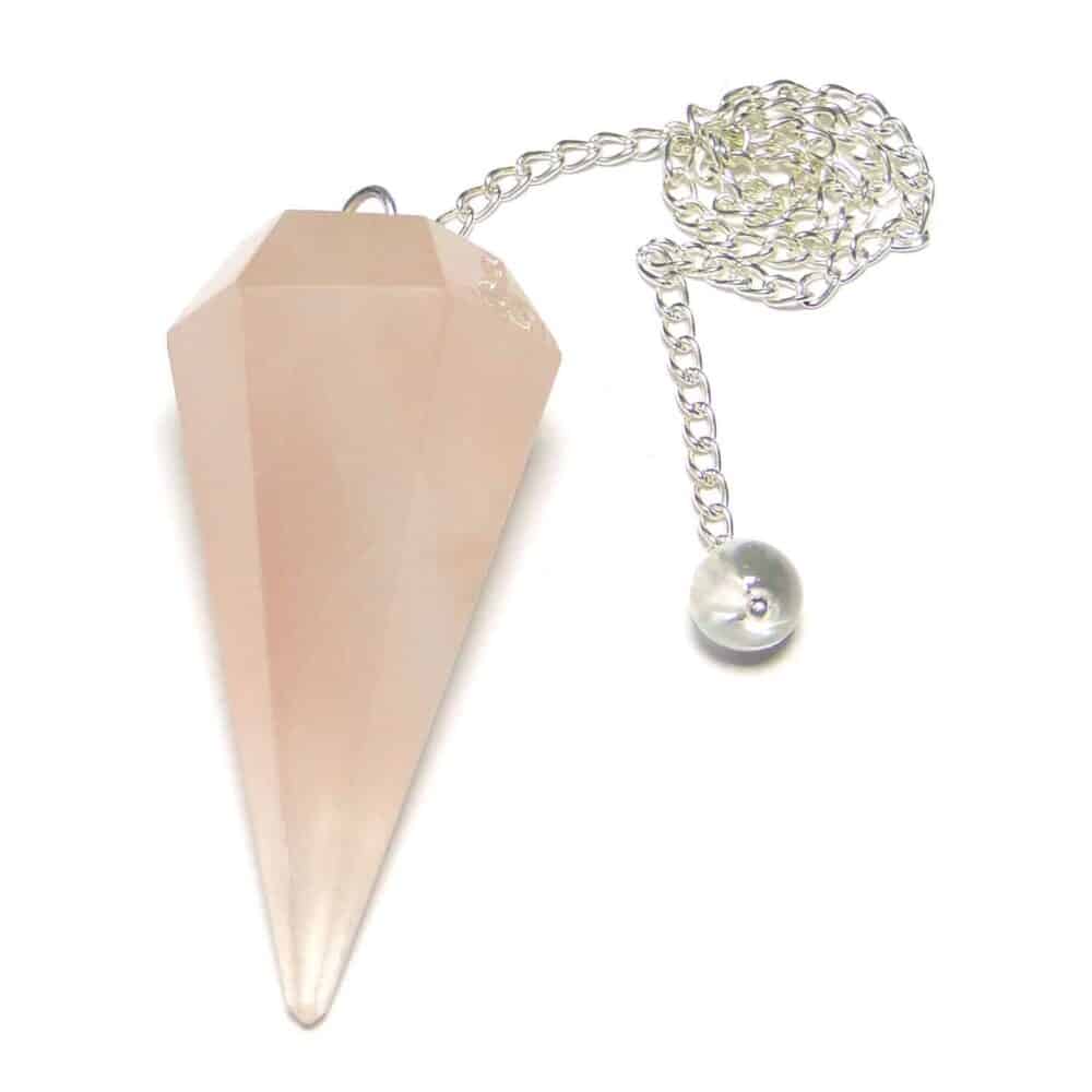 Nature's Crest - Rose Quartz Faceted Dowsing Pendulum - Rose Quartz Pendulum