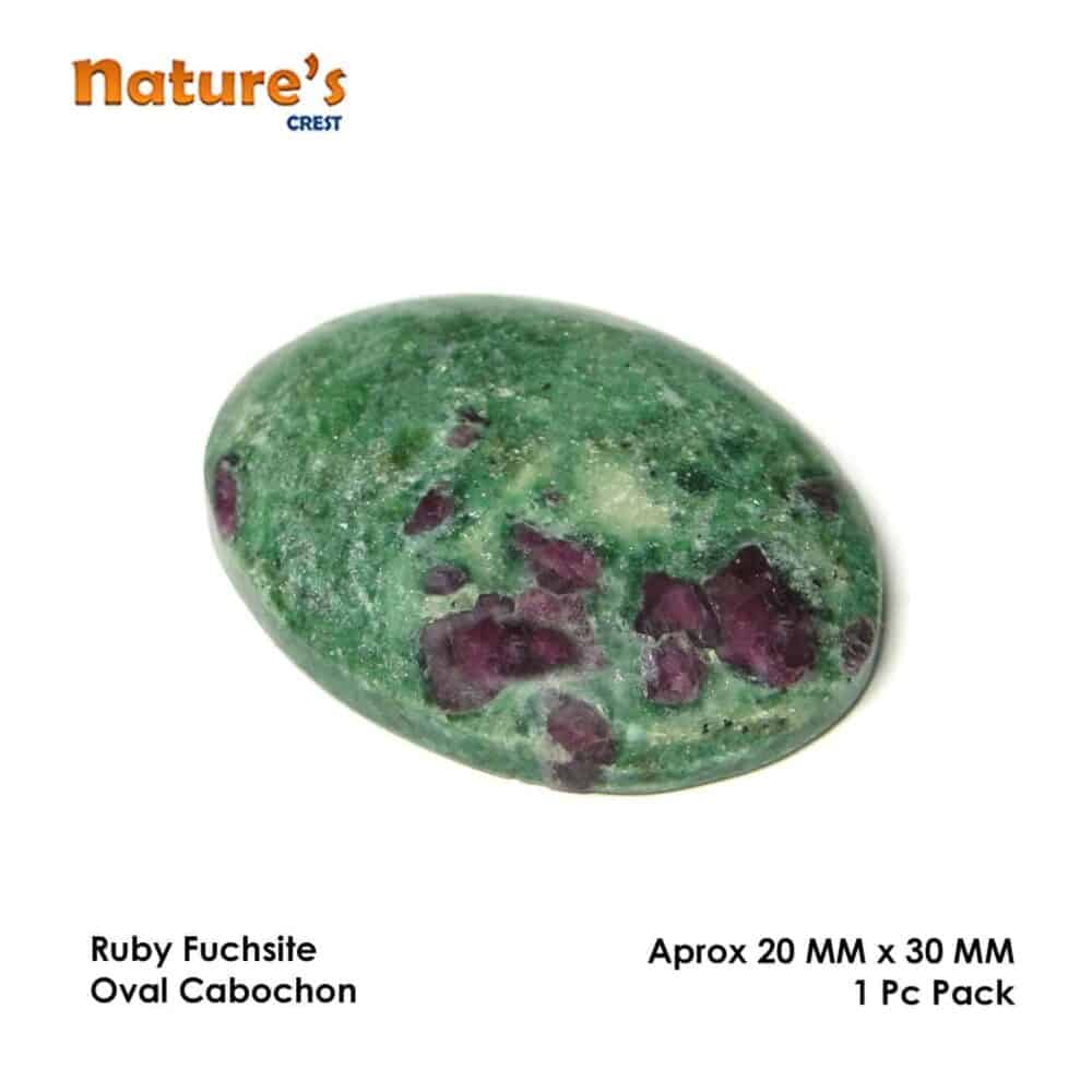 Nature's Crest - Ruby Fuchsite (Manek / Manik) Oval Cabochon - Ruby Fuchsite Cabochon Vector