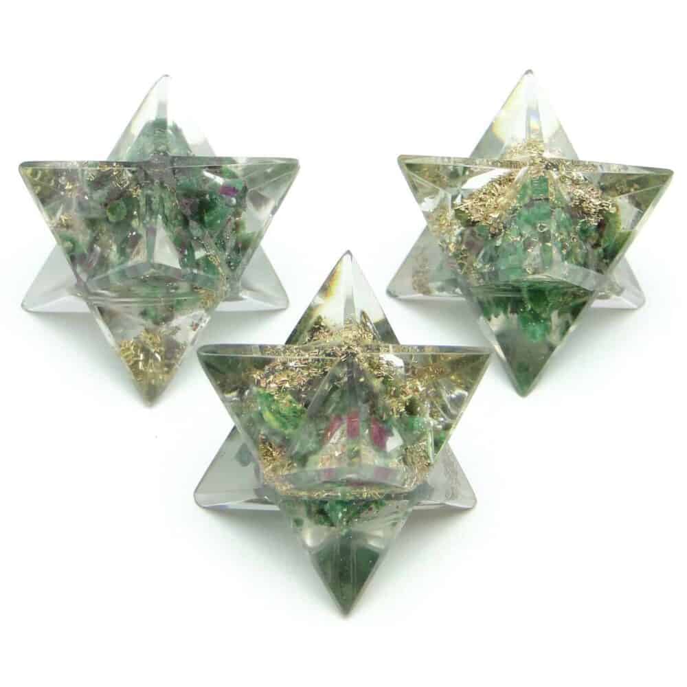 Ruby Fuchsite (Manek / Manik) Orgone 8 Point Merkaba Star - Image 2