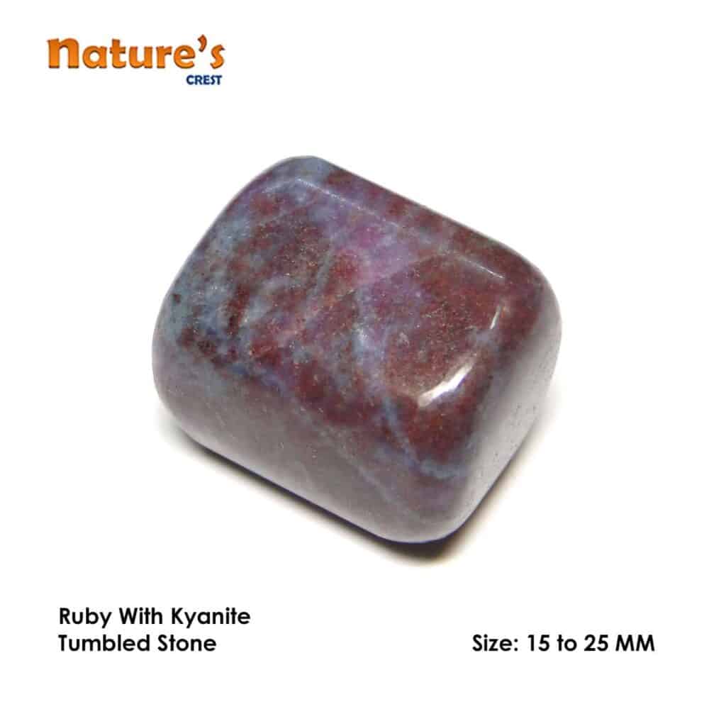 Nature's Crest - Ruby Kyanite (Manek / Manik) Tumbled Pebble Stones - Ruby Kyanite Tumbled Stone