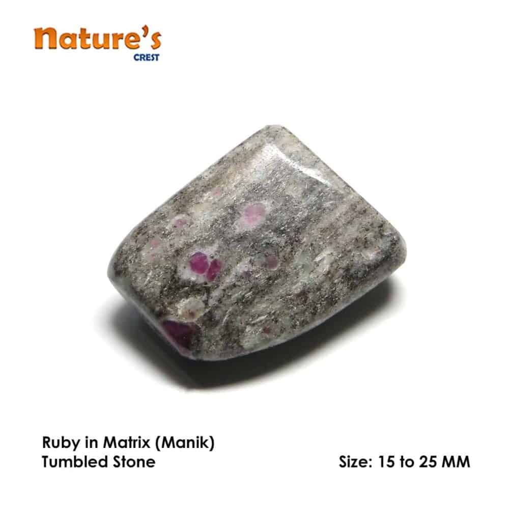 Nature's Crest - Ruby in Matrix (Manek / Manik) Tumbled Pebble Stones - Ruby Matrix Tumbled Stone