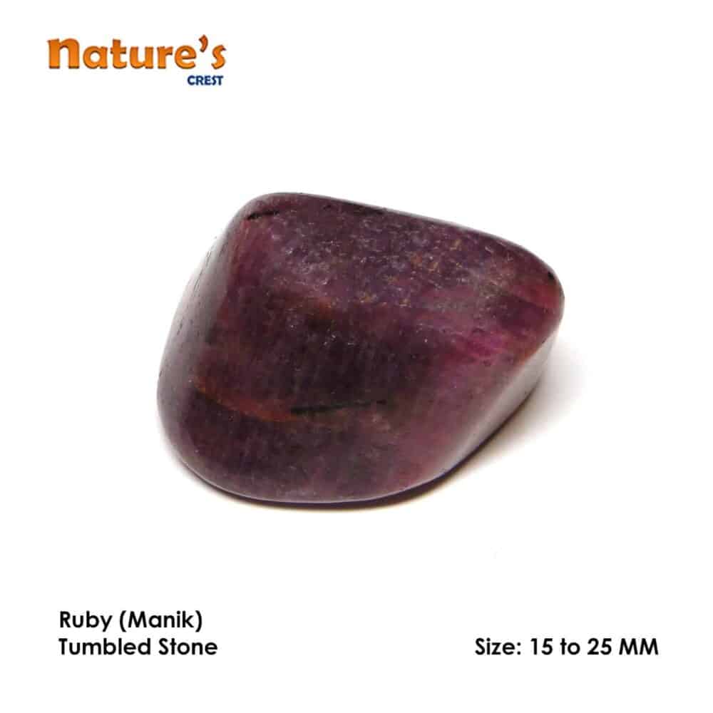 Nature's Crest - Ruby (Manek / Manik) Tumbled Pebble Stones - Ruby Tumbled Stone