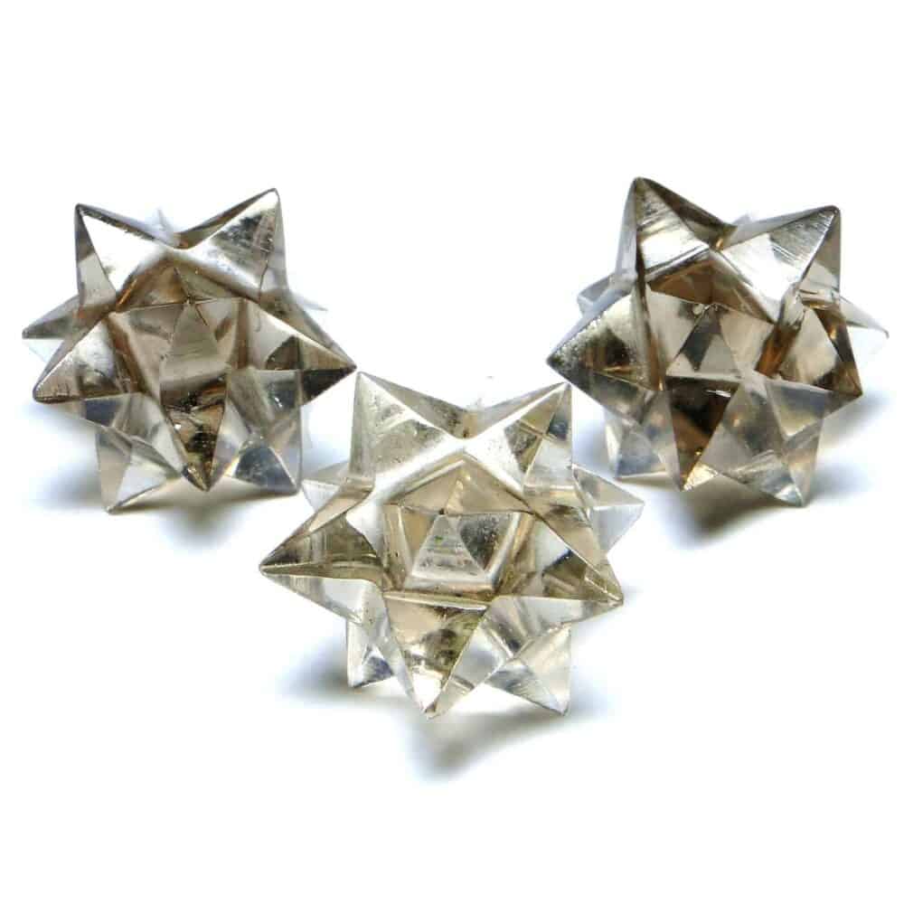 Nature's Crest - Smoky Quartz 12 Point Merkaba Star - Smoky Quartz 12 Points Merkaba Stars Multiple