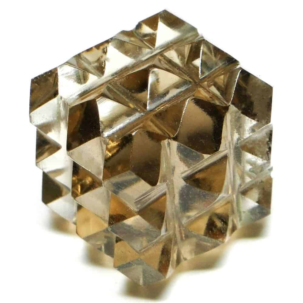 Smoky Quartz 54 Pyramids Power Cube