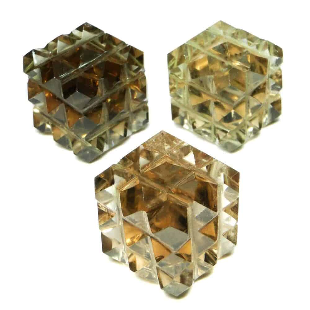 Nature's Crest - Smoky Quartz 54 Pyramids Power Cube - Smoky Quartz 54 Pyramid Cube Multiple