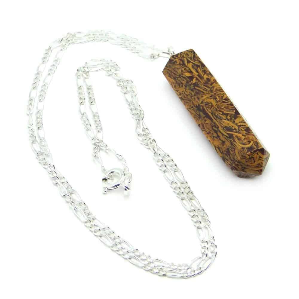 Nature's Crest - Snake Jasper Pencil Pendant - Snake Jasper Pencil Pendant Chain