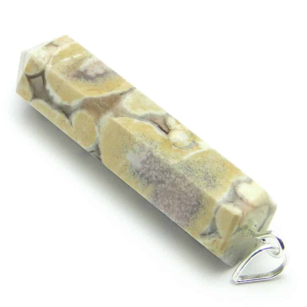 Nature's Crest - Spotted Agate Pencil Pendant - Spotted Agate Pencil Pendant Back