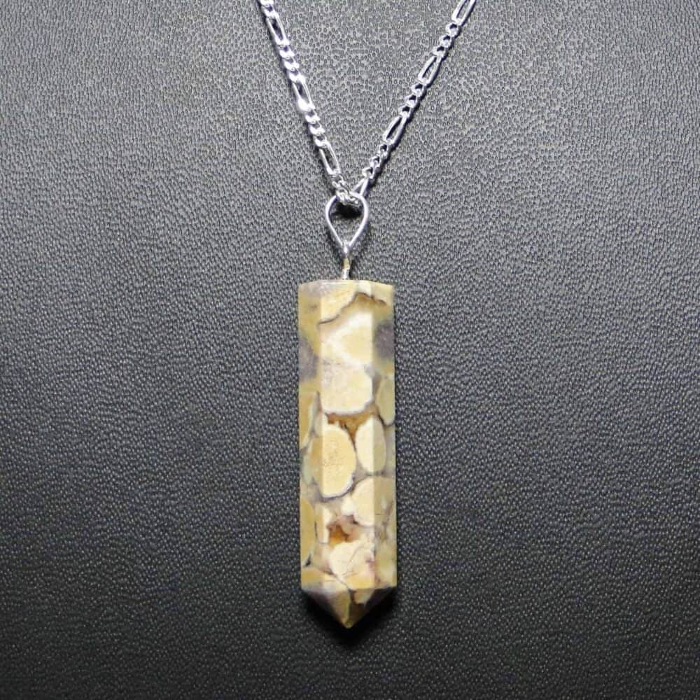 Nature's Crest - Spotted Agate Pencil Pendant - Spotted Agate Pencil Pendant Black