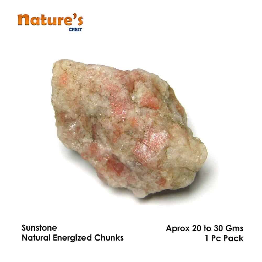Nature's Crest - Sunstone Natural Raw Rough Chunks - Sunstone 1 Pc Vector 20 30 Gms