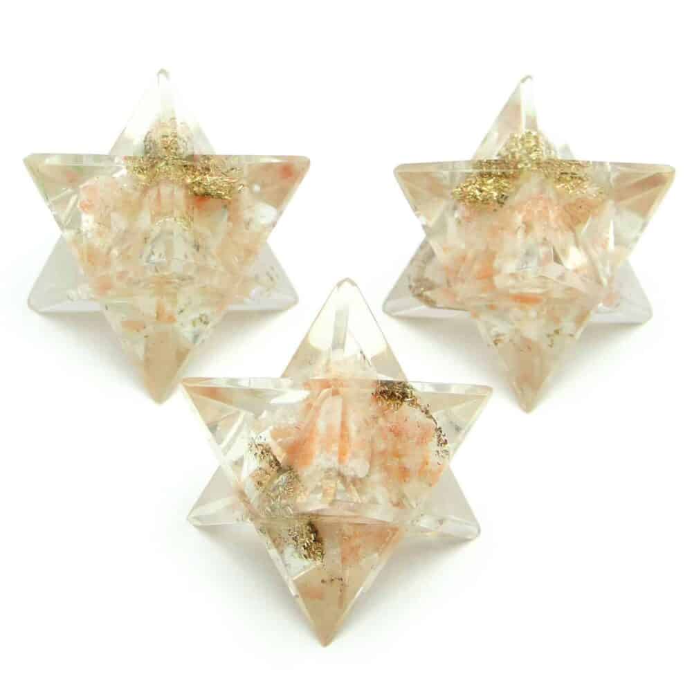 Nature's Crest - Sunstone Orgone 8 Point Merkaba Star - Sunstone Orgone Merkaba Star Multiple