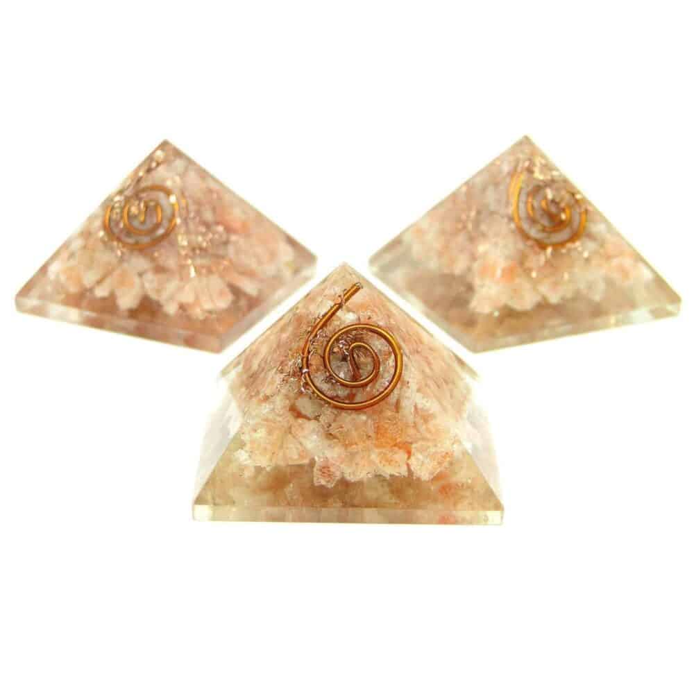 Nature's Crest - Sunstone Orgone Pyramid - Sunstone Orgone Pyramids Multiple
