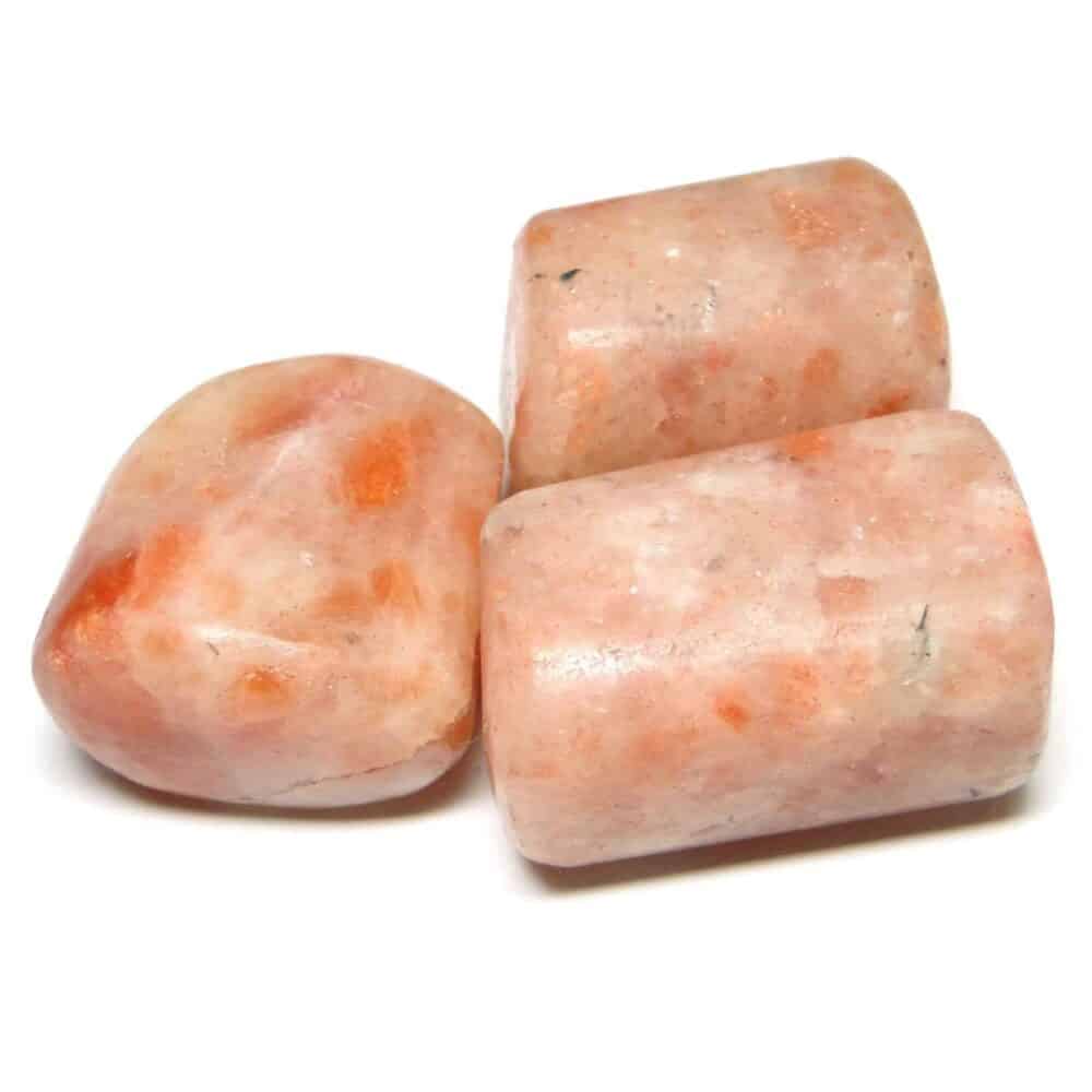 Nature's Crest - Sunstone Tumbled Pebble Stones - Sunstone Tumbled Stone 3 Pc