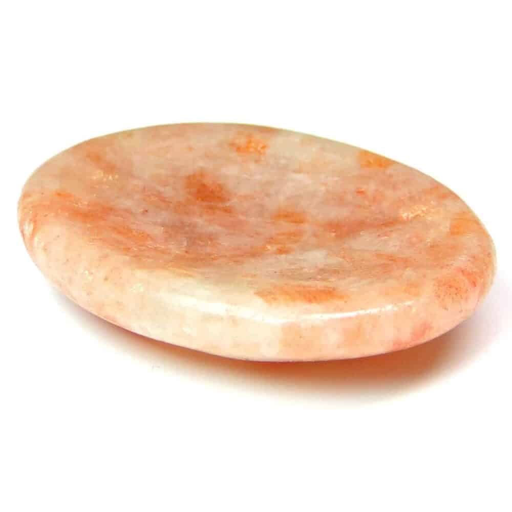 Nature's Crest - Sunstone Worry Stone Palm Stone Thumb Stone - Sunstone Worry Stone