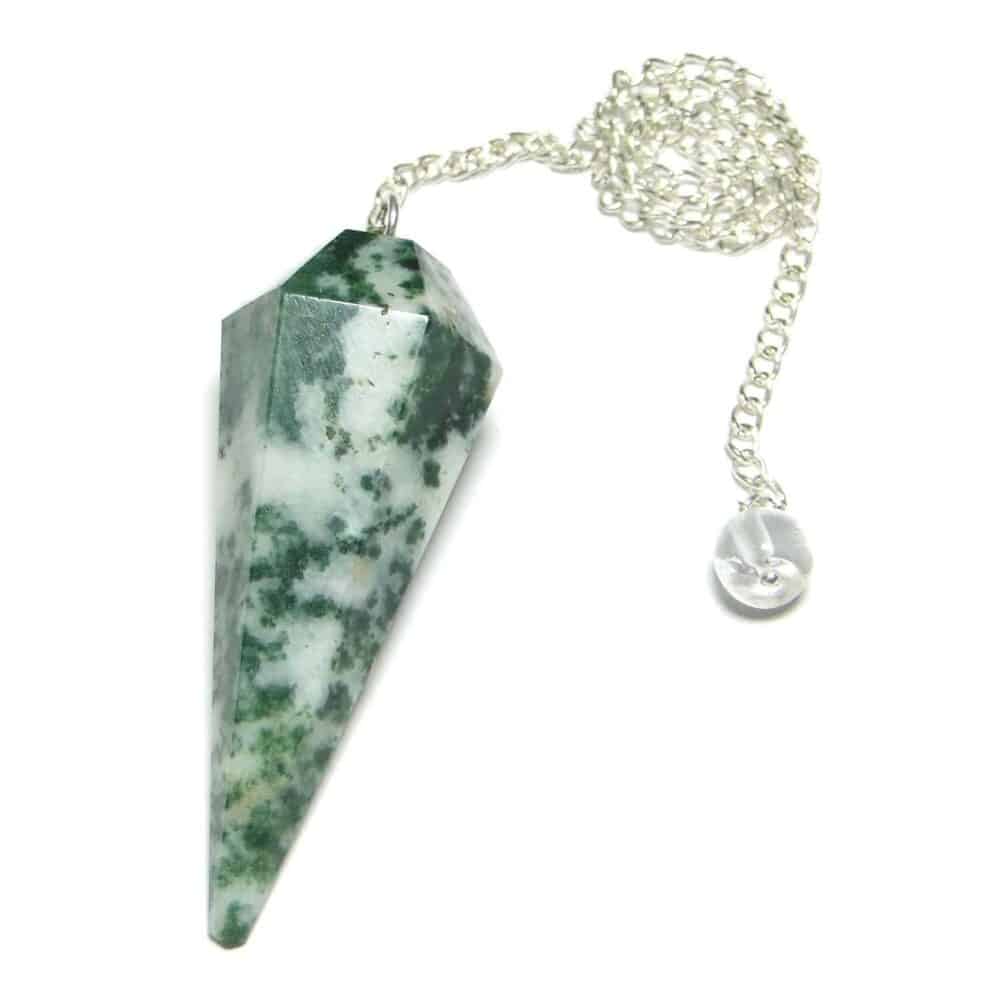 Nature's Crest - Tree Agate Faceted Dowsing Pendulum - Tree Agate Pendulum