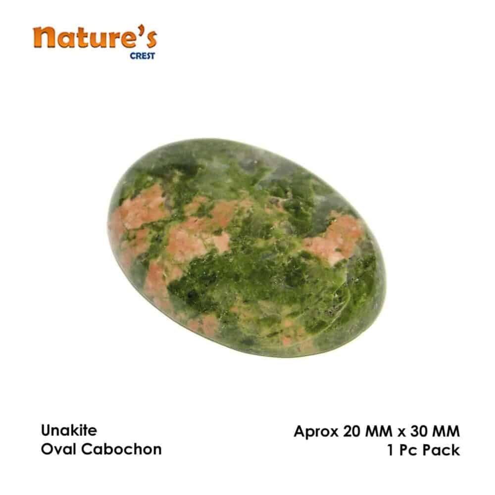 Nature's Crest - Unakite Jasper Oval Cabochon - Unakite Cabochon Vector