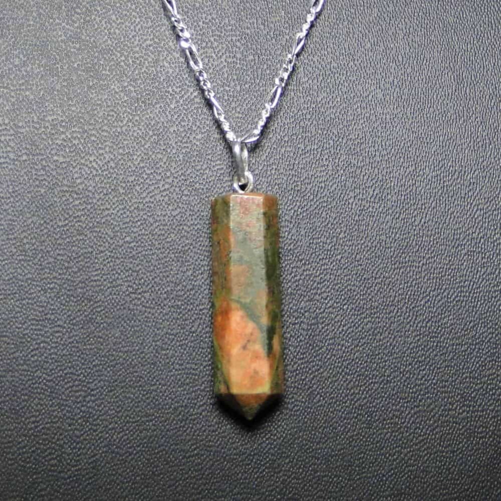 Nature's Crest - Unakite Pencil Pendant - Unakite Pencil Pendant Black