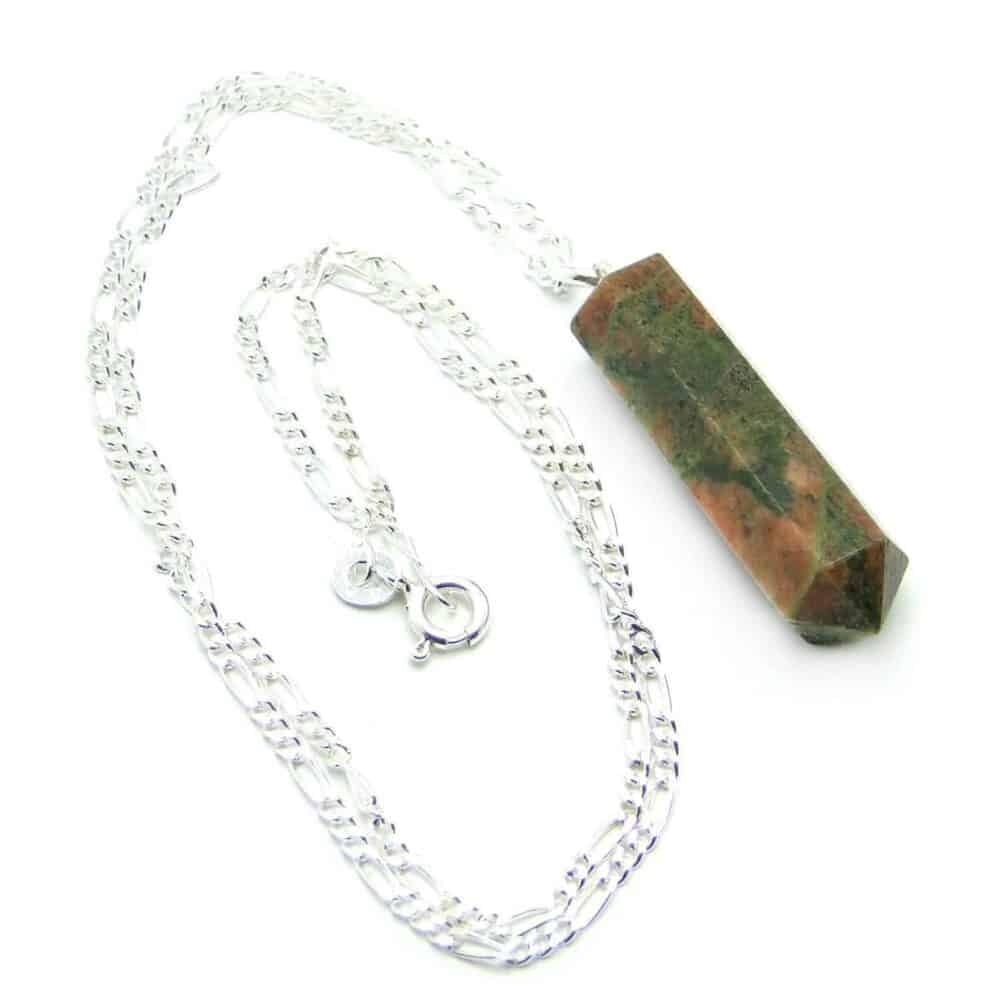 Nature's Crest - Unakite Pencil Pendant - Unakite Pencil Pendant Chain