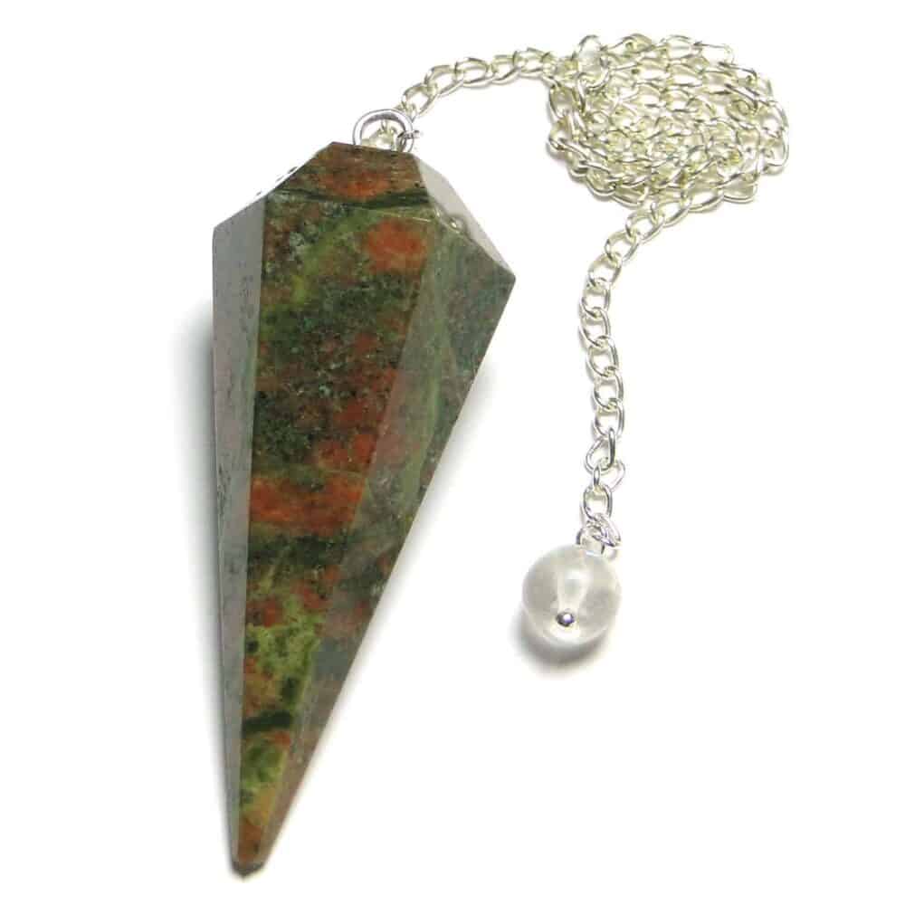 Nature's Crest - Unakite Jasper Faceted Dowsing Pendulum - Unakite Pendulum