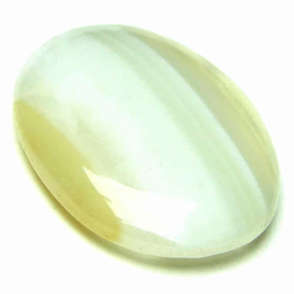 Nature's Crest - White Agate Oval Cabochon - White Agate Oval