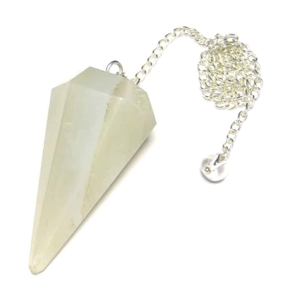 Nature's Crest - White Agate Faceted Dowsing Pendulum - White Agate Pendulum